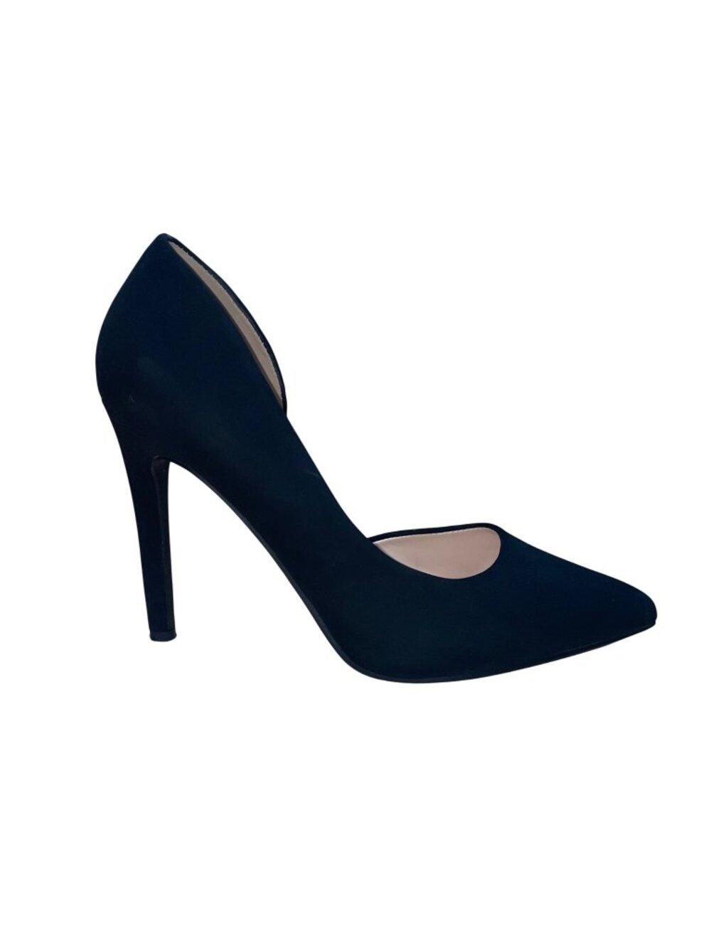 City Soda Women’s Black Faux Suede Pointed Toe High Heel Pumps Size 8
